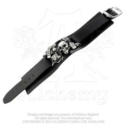 Alchemy Gothic ULA7 Carpe Diem leather wristband