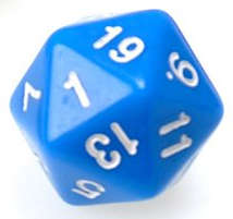 Gaming Die 20 Sided D20 - Blue