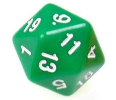 Gaming Die 20 Sided D20 - Green