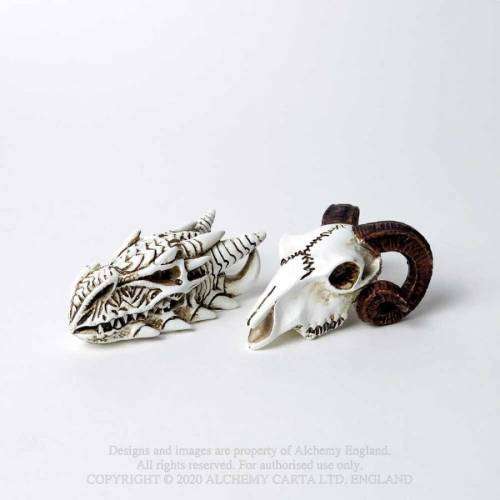 Alchemy Gothic VM1 Rams Skull: Miniature resin ornament