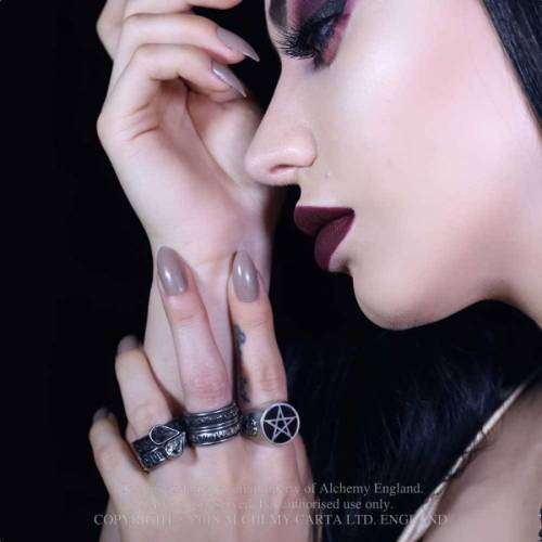 Last Chance! Alchemy Gothic AG-R226 Twin Heart Promise Ring (pair) - UK Size T