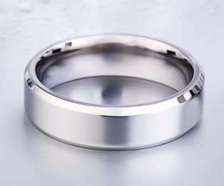 Stainless Steel Polished Curved Edges 6mm Silver Band Ring -- Size: UK 6 | UK M