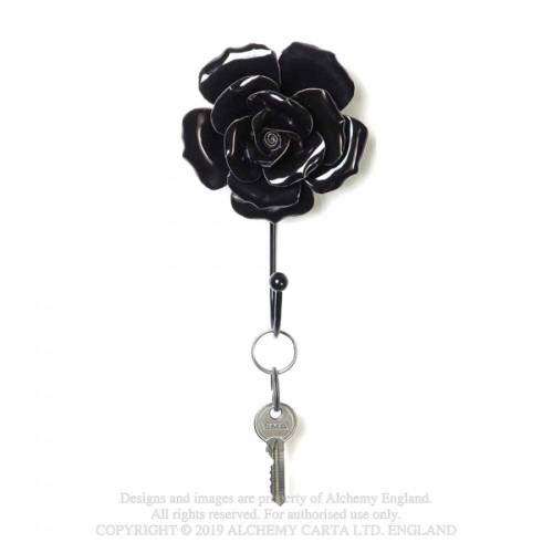 Alchemy Gothic SCR1 Black Rose Hanger / Tie Back (single)