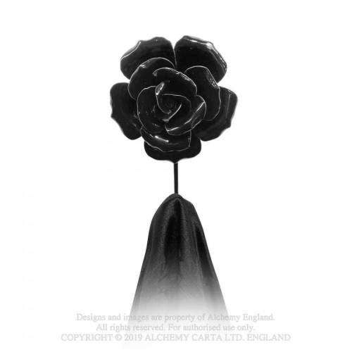 Alchemy Gothic SCR1 Black Rose Hanger / Tie Back (single)