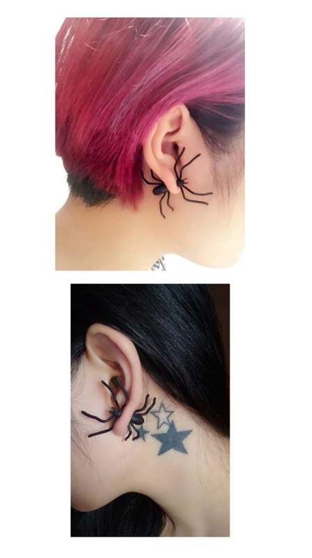 Black Spider Single Earring