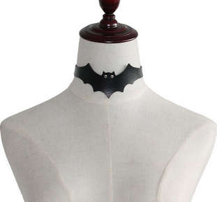 PU Leather Bat Choker - Black