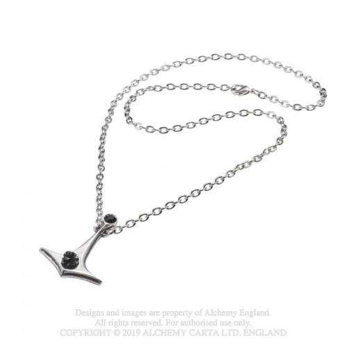Last Chance! Alchemy Gothic P880 Thor`s Rose pewter pendant necklace