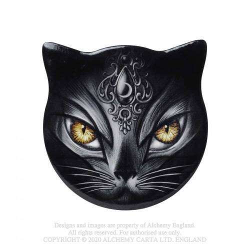NEW - IN STOCK - Alchemy Gothic CC17 Sacred Cat - Cat Shaped Individual Ceramic Coaster