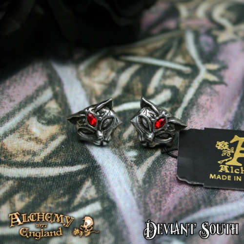 Alchemy Gothic E406 Sacred Cat Studs (pair)