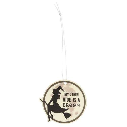 'My Other Ride Is A Broom' Witches Broom Rose Scented Air Freshener