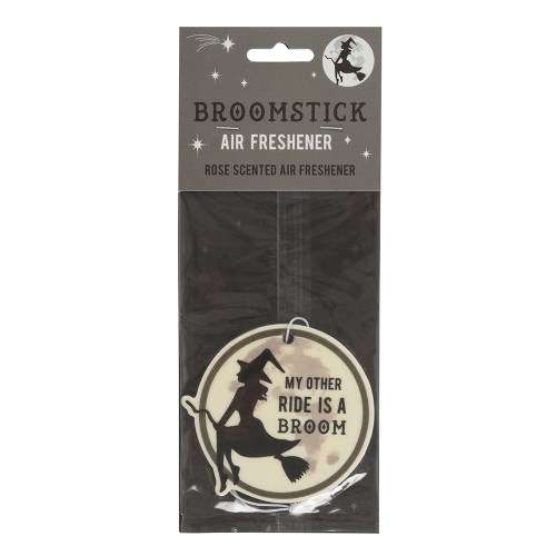 'My Other Ride Is A Broom' Witches Broom Rose Scented Air Freshener