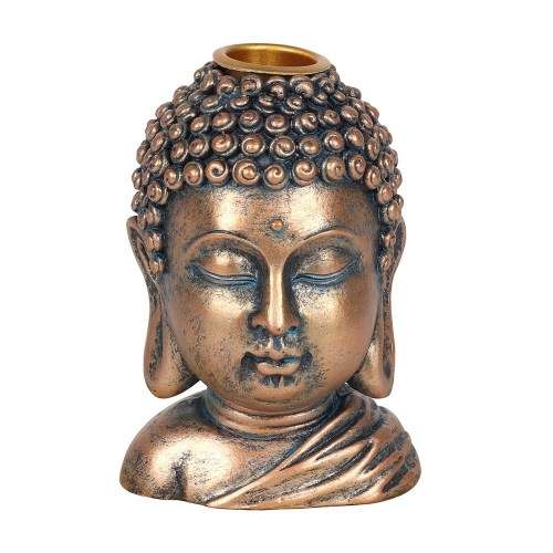 Bronze Buddha Head Backflow Incense Burner (backflow cones not included)