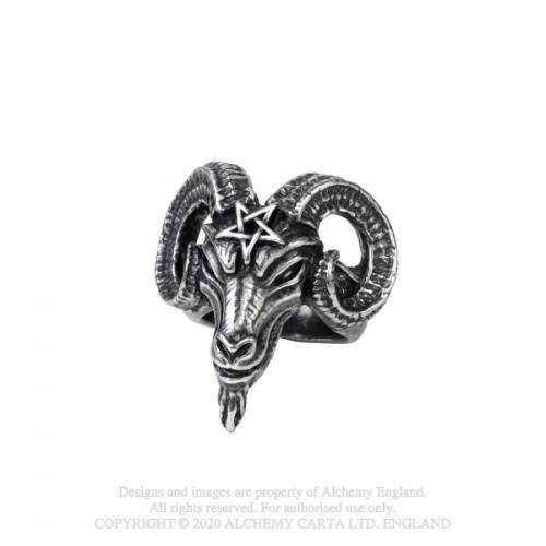 Alchemy Gothic AG-R239 Baphomet ring - UK Size: -9 | US Size: T