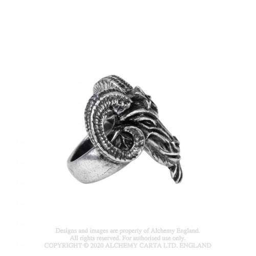 Alchemy Gothic AG-R239 Baphomet ring - UK Size: -9 | US Size: T