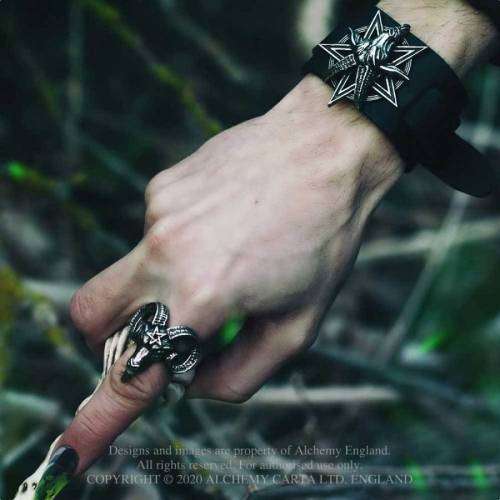 Alchemy Gothic AG-R239 Baphomet ring - UK Size: -9 | US Size: T