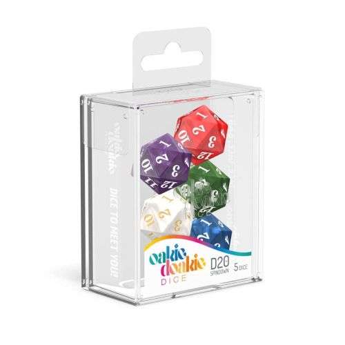 Oakie Doakie Dice D20 Spindown Dice Set Marble (5)