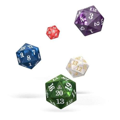 Oakie Doakie Dice D20 Spindown Dice Set Marble (5)