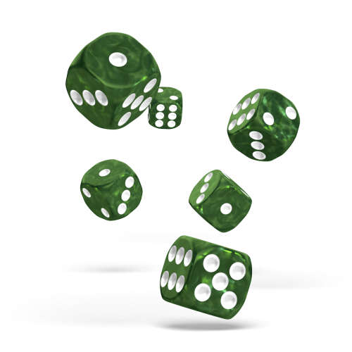 oakie doakie DICE D6 Dice 16mm Marble: Green (12)