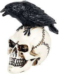 Alchemy Gothic VM7 Raven Skull: MINIATURE resin ornament