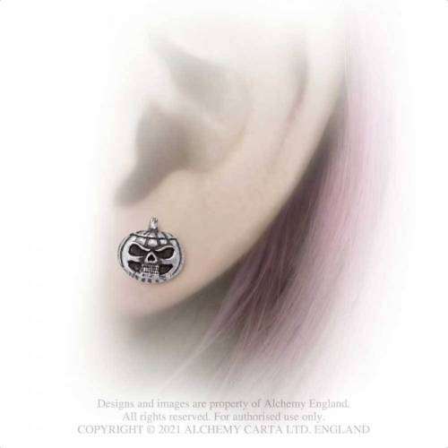 Alchemy Gothic E450 Pumpkin Skull Studs (pair)