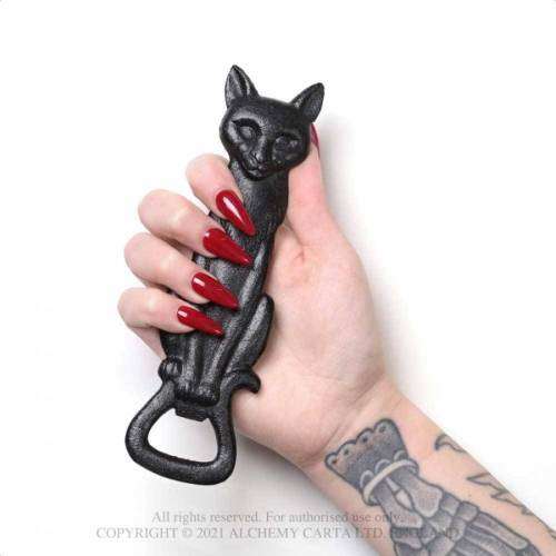Alchemy Gothic SBO4 Cat Bottle Opener (Black) -- Cast Iron