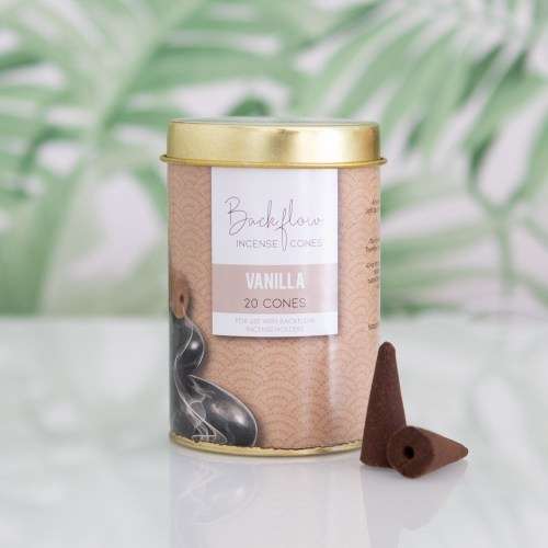 Jumbo Incense Backflow Cones Tin - Vanilla (20)
