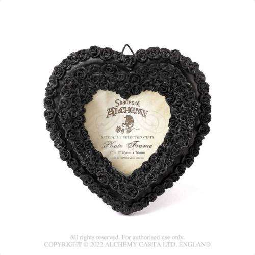 Alchemy Gothic SA21 Small Black Rose Heart Photo Frame