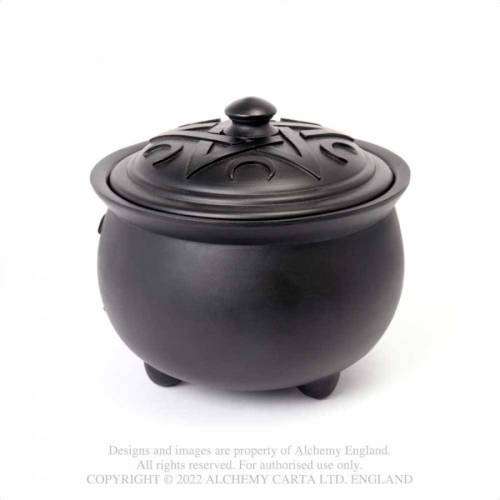 Alchemy Gothic V107 Triple Moon Cauldron Pot - Black