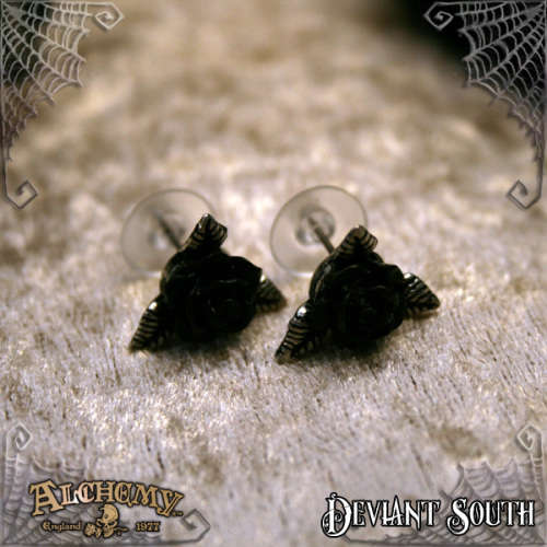 Alchemy Gothic E447 Ring O` Roses Stud Earrings (pair)