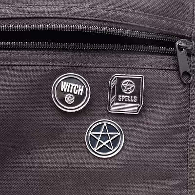 Black Pentacle Enamel Pin