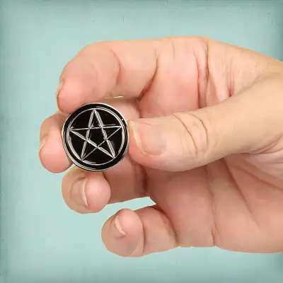 Black Pentacle Enamel Pin