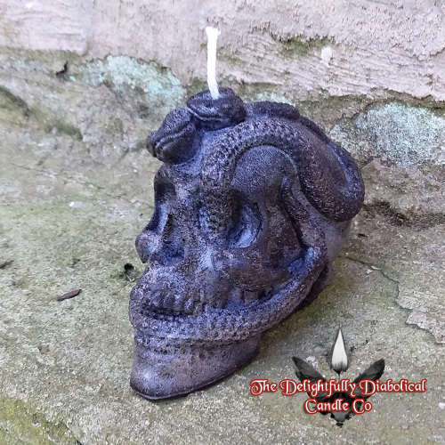 TDDCC Serpent Skull Candle - Crude Black - Unscented