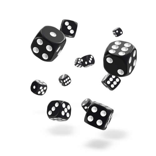 oakie doakie DICE D6 Dice 12mm Solid: Black (36)