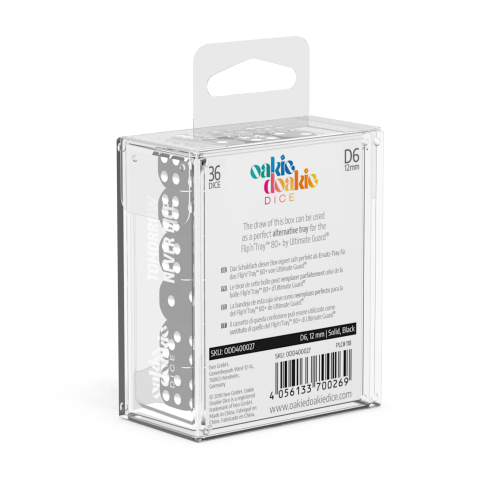 oakie doakie DICE D6 Dice 12mm Solid: Black (36)