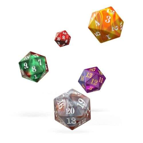 Oakie Doakie Dice D20 Spindown Dice Set Gemidice (5)