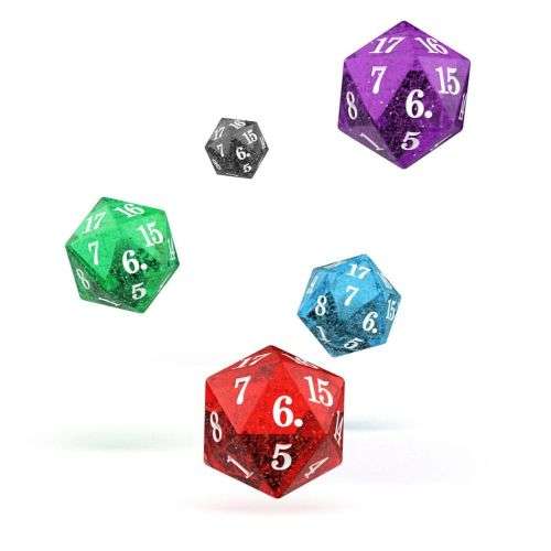 Oakie Doakie Dice D20 Spindown Dice Set Speckled (5)