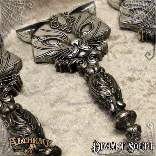 Alchemy Gothic V64 Sacred Cat Hand Mirror (Resin)