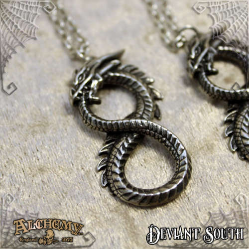 Alchemy Gothic P916 Infinity Dragon necklace