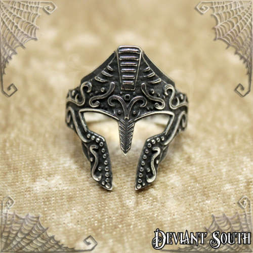 Stainless Steel Spartan Helmet Detailed Ring - Size 10 (US) | U (UK)