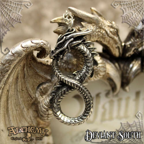 Alchemy Gothic P916 Infinity Dragon necklace