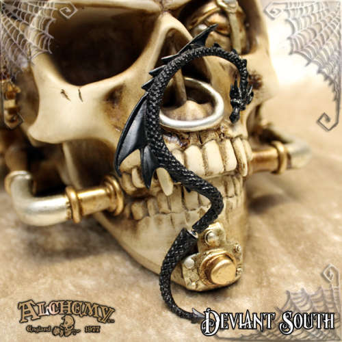 Alchemy Gothic E274B The Dragon`s Lure (right) Black Ear-wrap