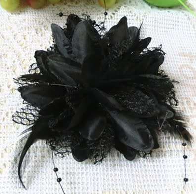 Brooch / Hair Fascinator - Black