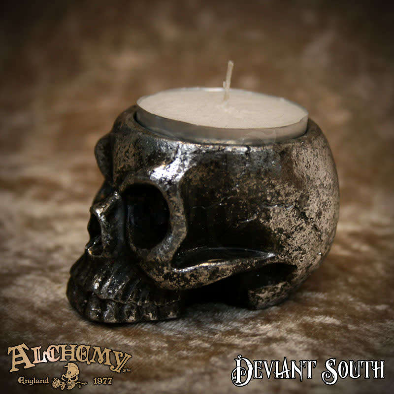 Alchemy Gothic V74 Skull Tea-Light Candle Holder (candle not included)