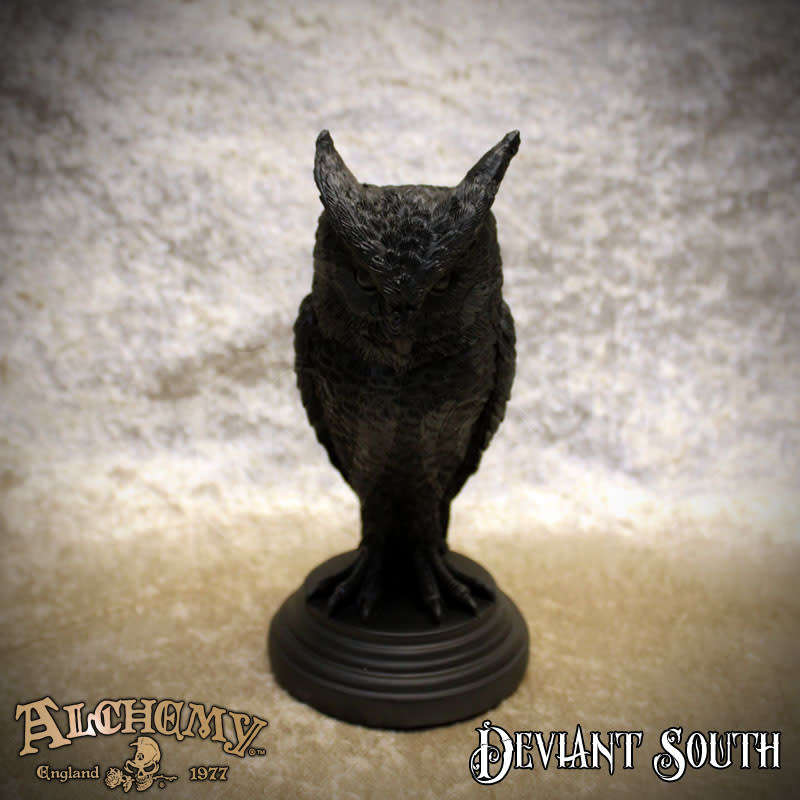 * SHOP SOILED * Alchemy Gothic V116 Owl of Astrontiel -- Owl Candlestick [candle not included]