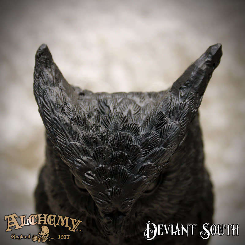* SHOP SOILED * Alchemy Gothic V116 Owl of Astrontiel -- Owl Candlestick [candle not included]