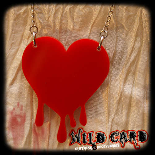 Red Bleeding Heart Necklace