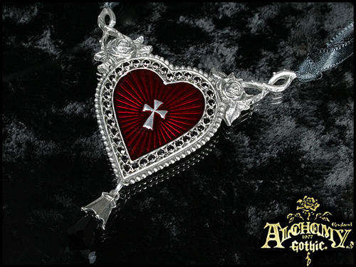 Alchemy Gothic P466. The Sacred Heart Necklace