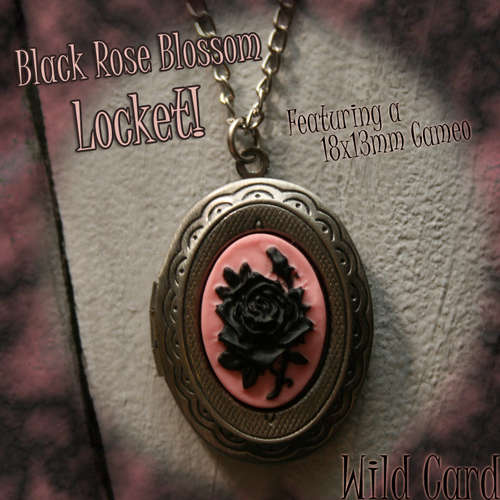 Black Rose Blossom Locket