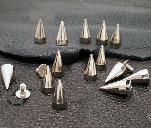 Silver 13mm Screw-back Spikes - 10 Pack