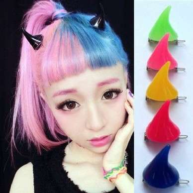 Horn Hair Clips (pair) - Yellow